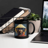 Urban Luxe Beyond Style Black Glossy Mug with sleek design.